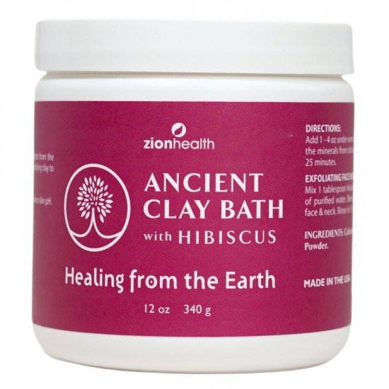 Zion Health Ancient Clay Bath Hibiscus 12 oz Container