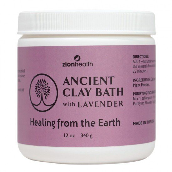 Zion Health Ancient Clay Bath Lavender 12 oz Container