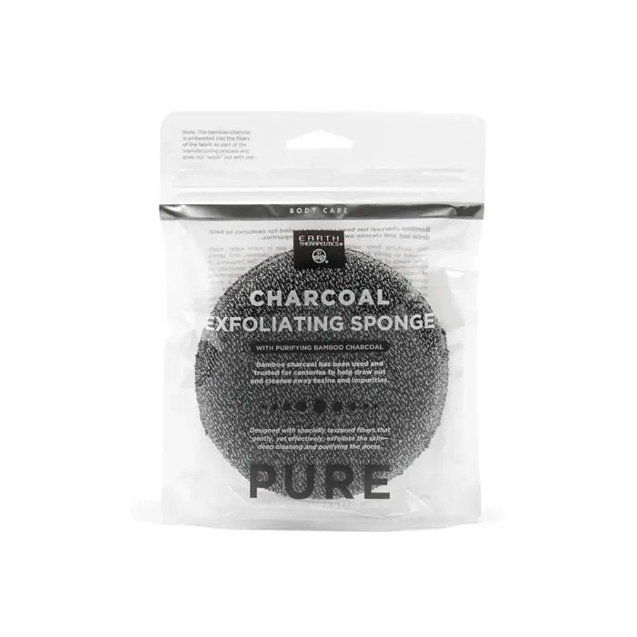 Earth Therapeutics Charcoal Exfoliating Round Sponge 1 Piece