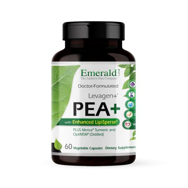 Emerald Labs PEA+ with Enhanced LipiSperse +Meriva Turmeric and OptiMSM 60 Vegetarian Capsules