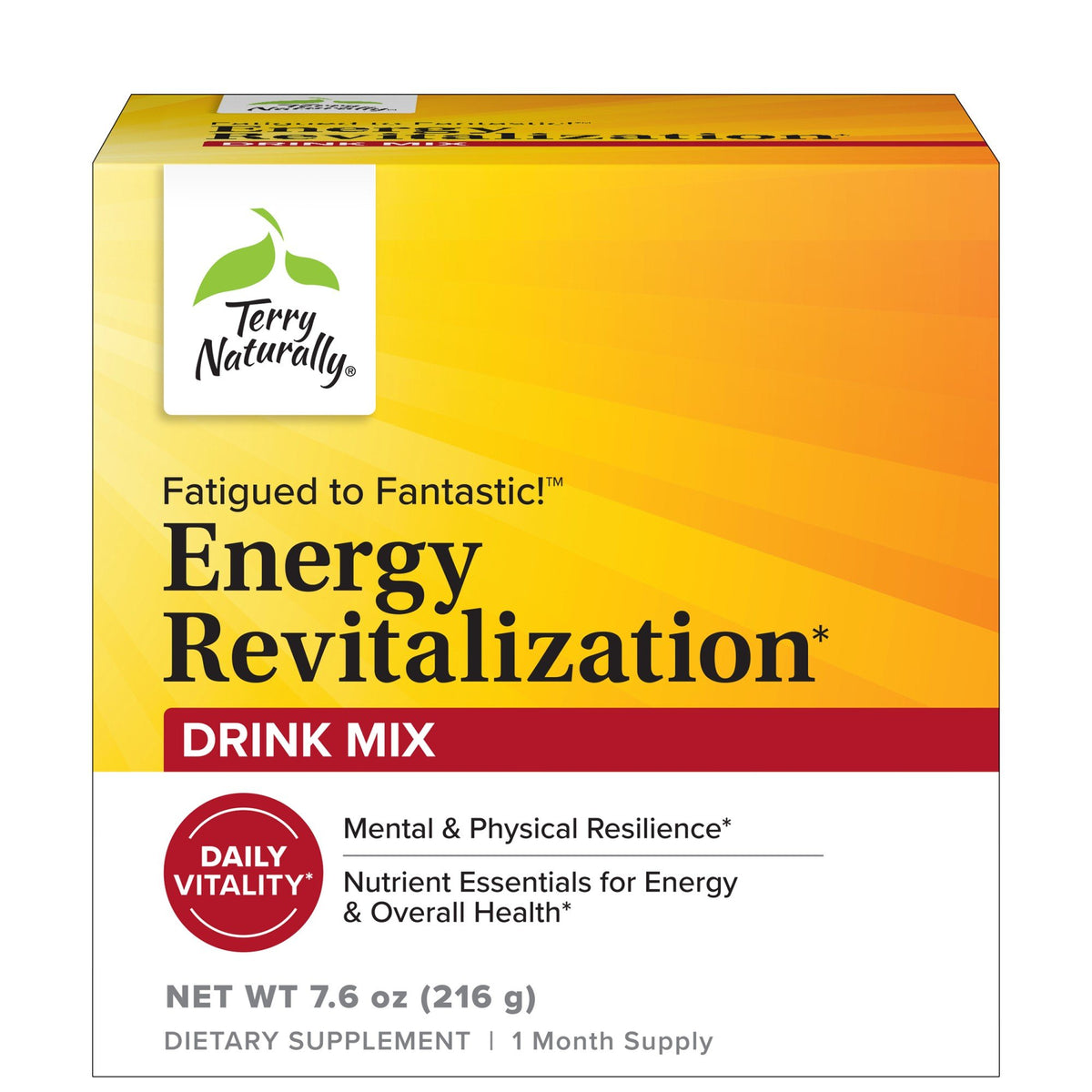 EuroPharma (Terry Naturally) Fatigued to Fantastic! Energy Revitalization-Drink Mix-Tub 7.6 oz (216 g) Powder