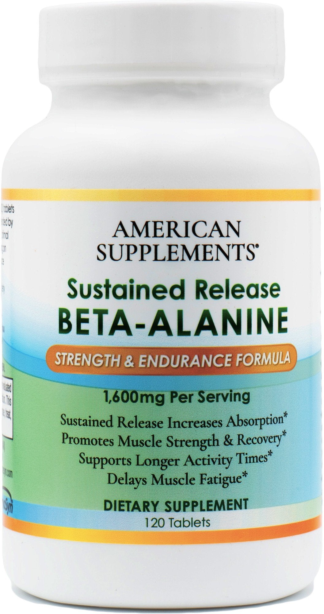 American Supplements Sustained Release Beta-Alanine-Strength & Endurance Formula-1,600 mg 120 Tablet