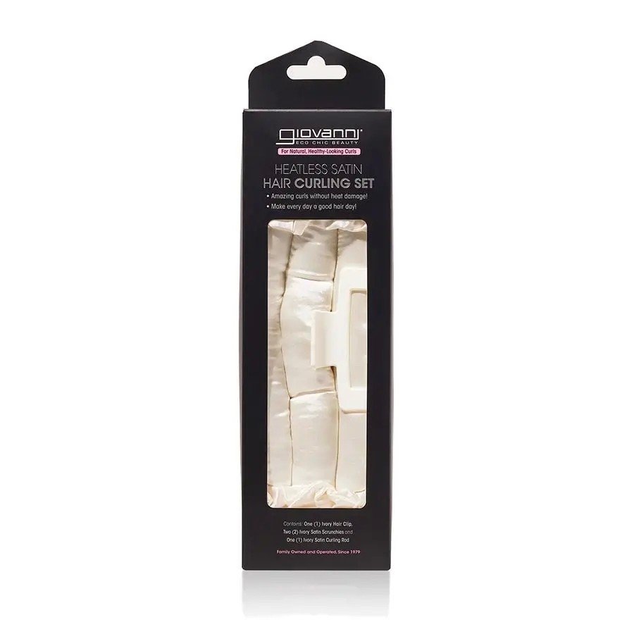 Giovanni Heatless Satin Hair Curling Set, Ivory 1 Pack