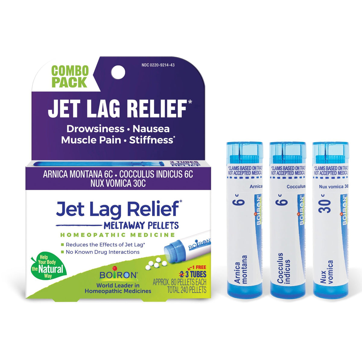 Boiron Jet Lag Relief 3 MDT 3 Tubes Pellet