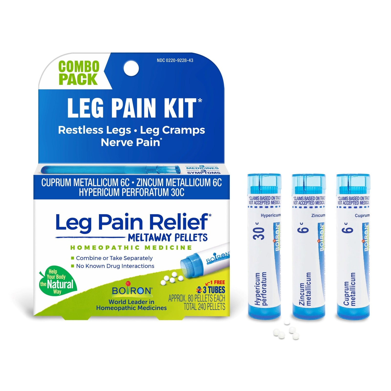 Boiron Leg Pain Relief 3 MDT 3 Tubes Pellet