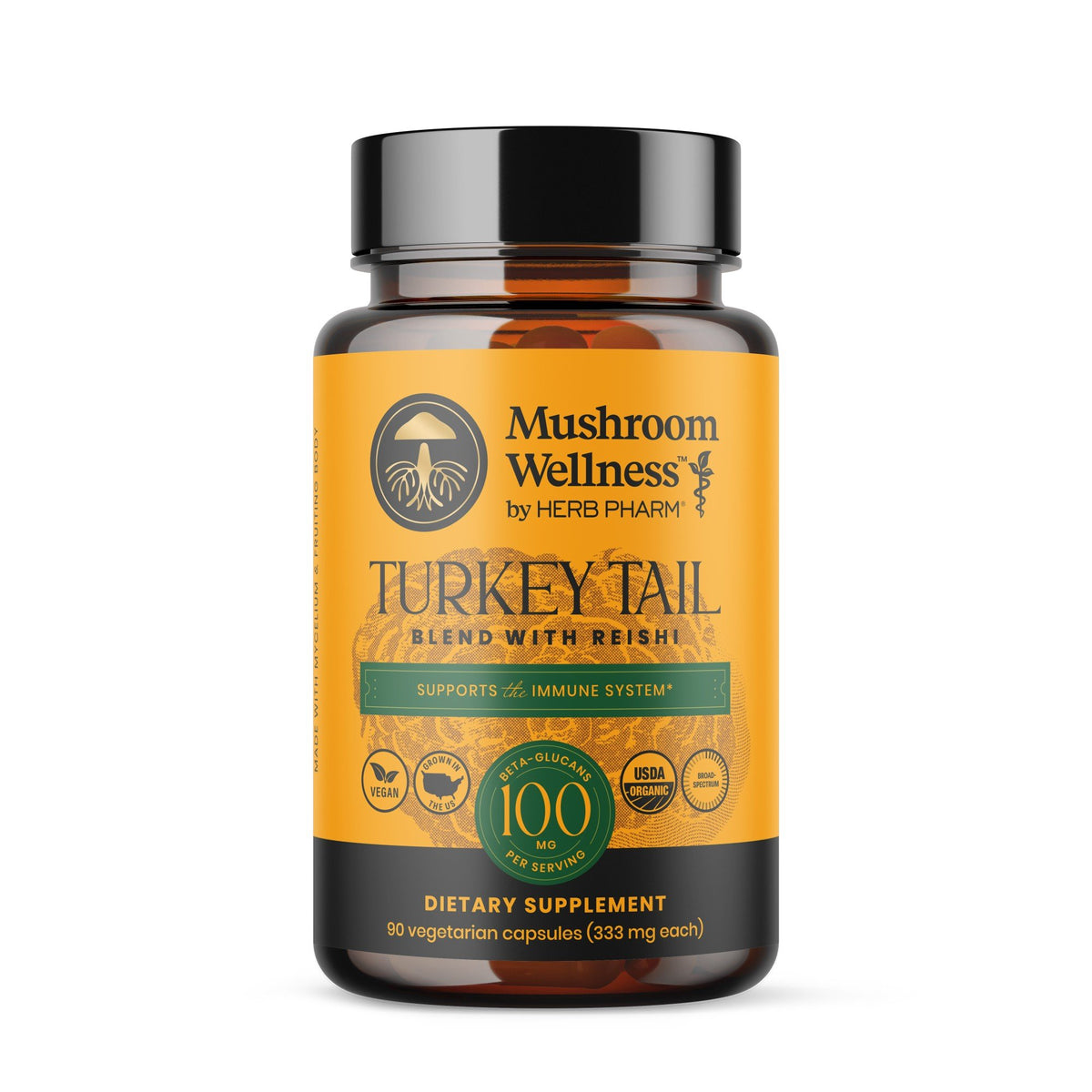 Herb Pharm Turkey Tail Blend with Reishi 90 Capsule