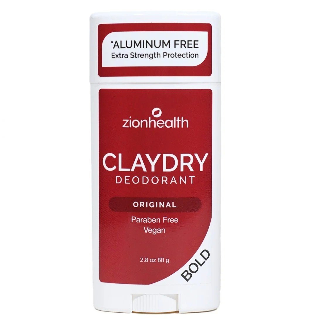Zion Health Clay Dry Deodorant Original Bold 2.5 oz Solid