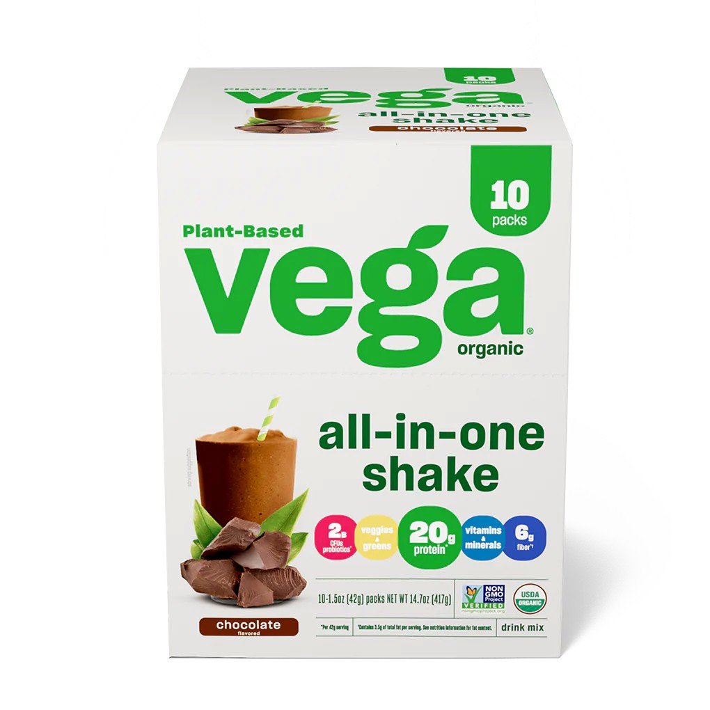 Vega Vega One Organic All In One Shake Chocolate 10 (1.4 oz) Packets Box