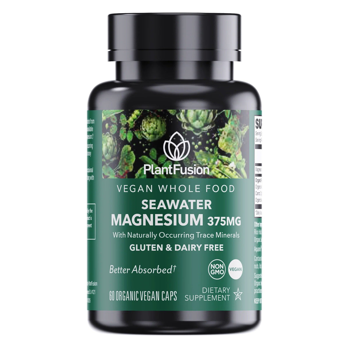 PlantFusion Vegan Whole Food Seawater Magnesium - 375 mg 60 Vegan Capsules
