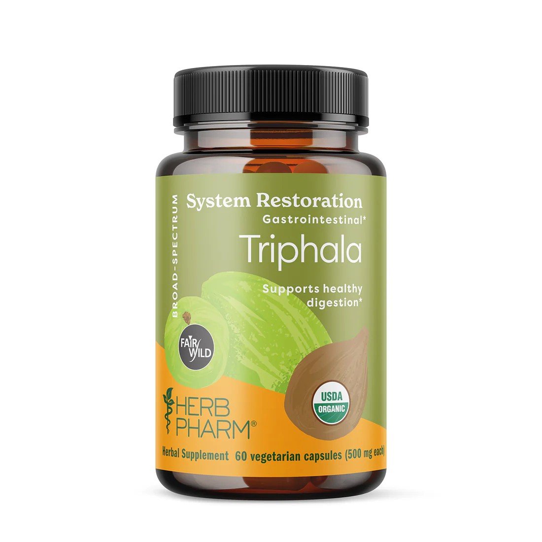 Herb Pharm Triphala-Organic-Broad-Spectrum-500 mg 60 Veg Caplet