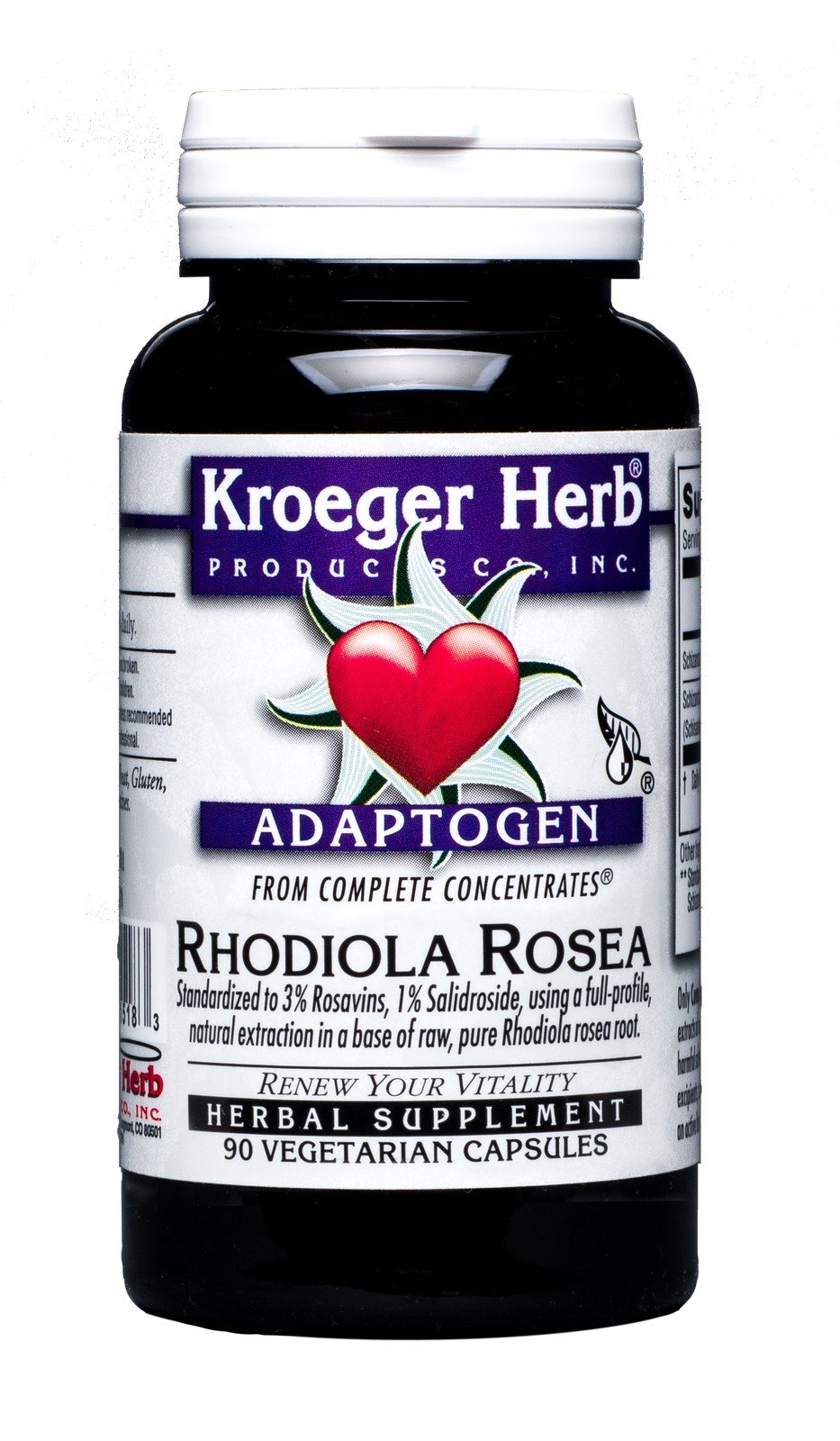 Kroeger Herbs Rhodiola Rosea Complete Concentrate 90 Veg Cap