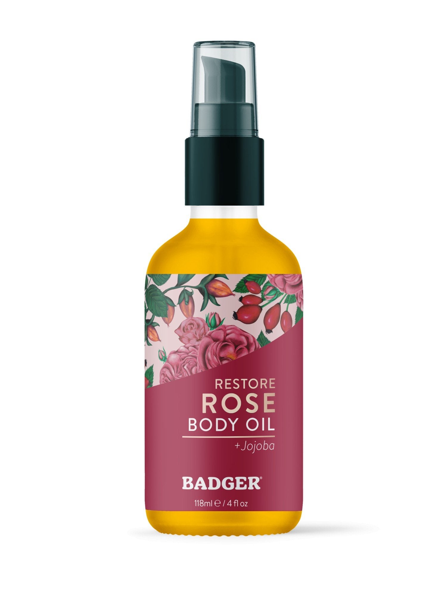 Badger Restore Rose Body Oil 4 fl. oz. Oil