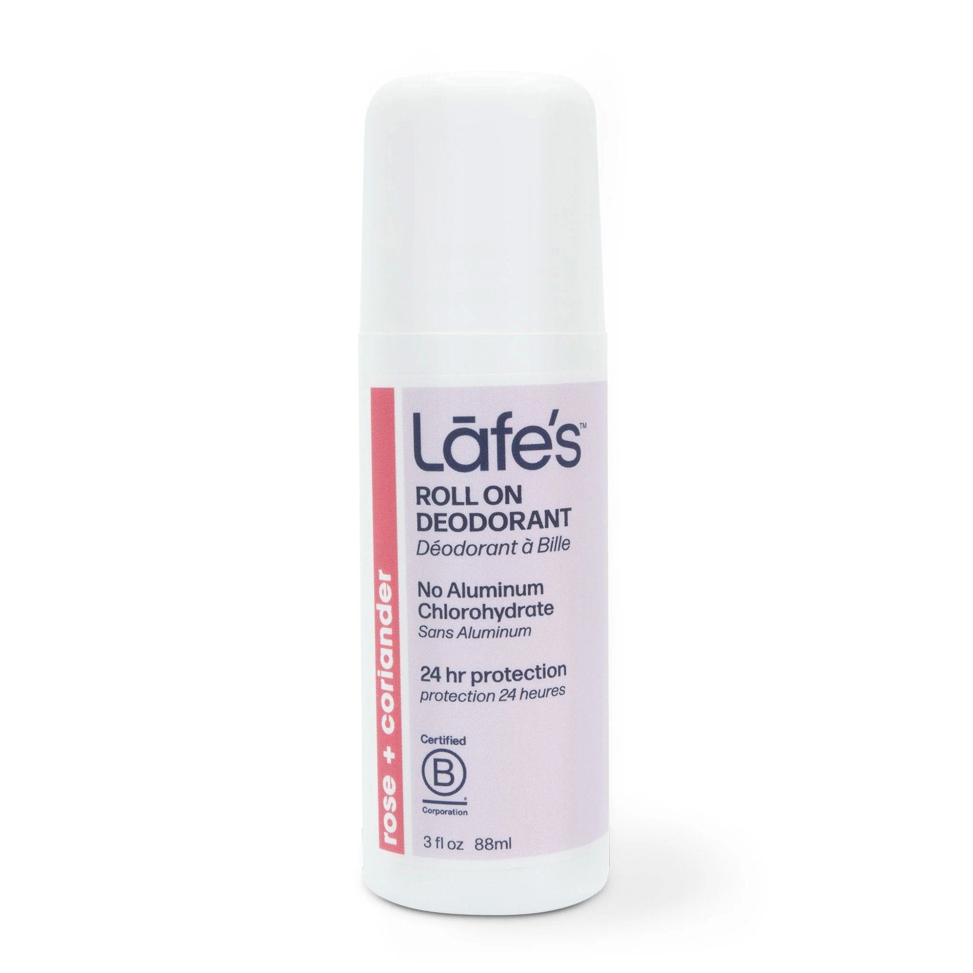 Lafe's Natural Bodycare Lafe's Natural-Mineral Salt Aluminum Free Deodorant Roll On-(Rose + Coriander) 3 oz Roll-on