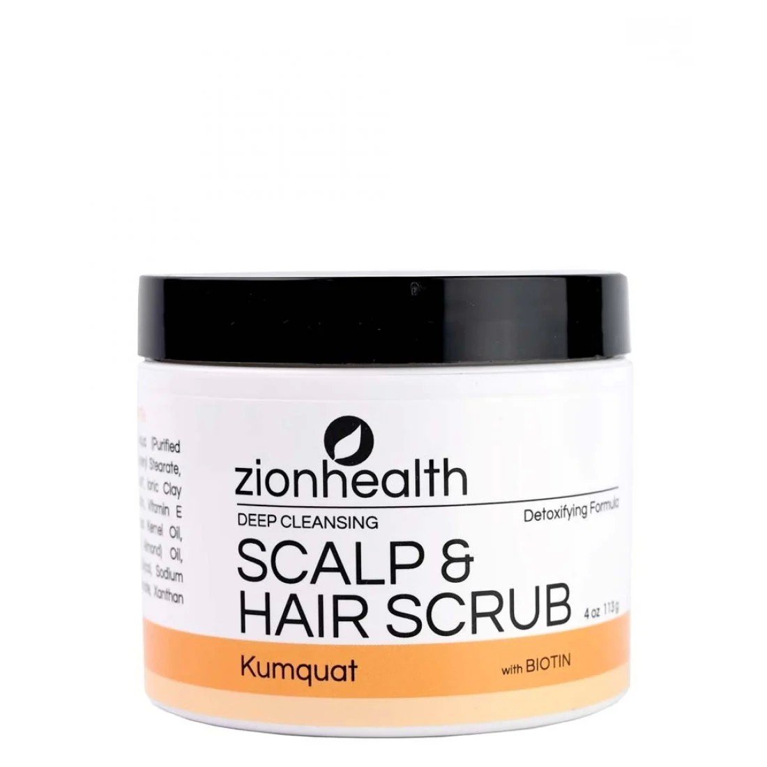 Zion Health Deep Cleansing Hair Scrub Kumquat 4 oz Container