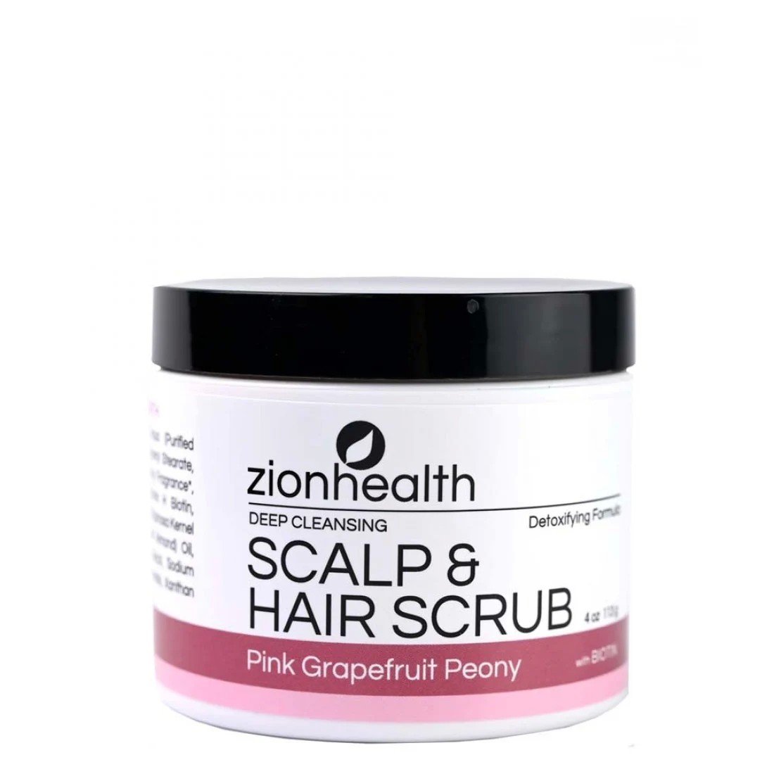 Zion Health Deep Cleansing Hair Scrub Pink Grapefruit 4 oz Container