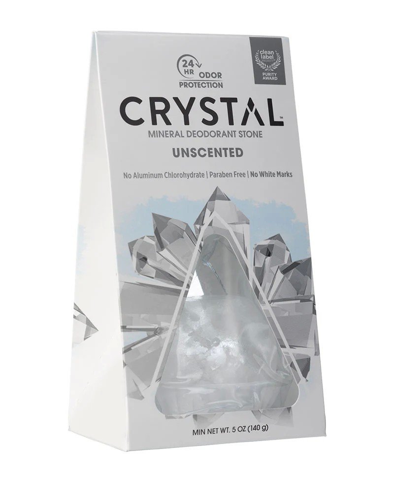 Crystal Body Deodorant Mineral Deodorant Stone w/ Dish Unscented 5 oz Stone