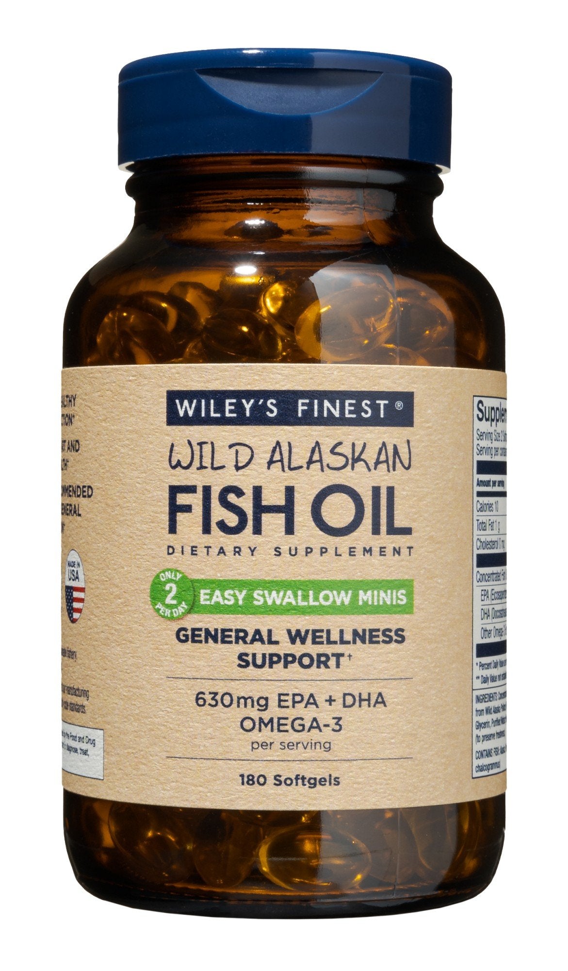 Wileys Finest Wild Alaskan Fish Oil Easy Swallow Minis 180 Softgel