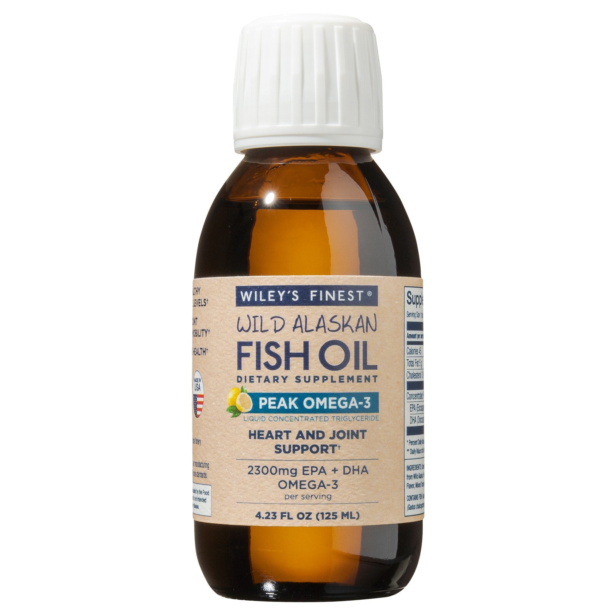 Wileys Finest Wild Alaskan Fish Oil Peak Omega 3 4.23 oz Liquid