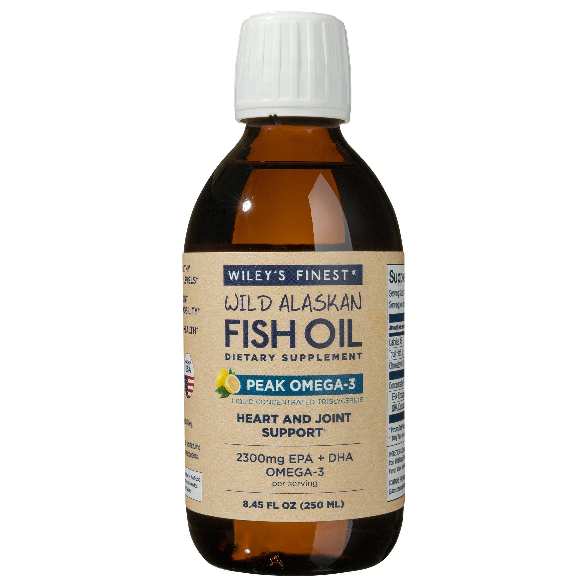 Wileys Finest Wild Alaskan Fish Oil Peak Omega 3 8.4 oz Liquid
