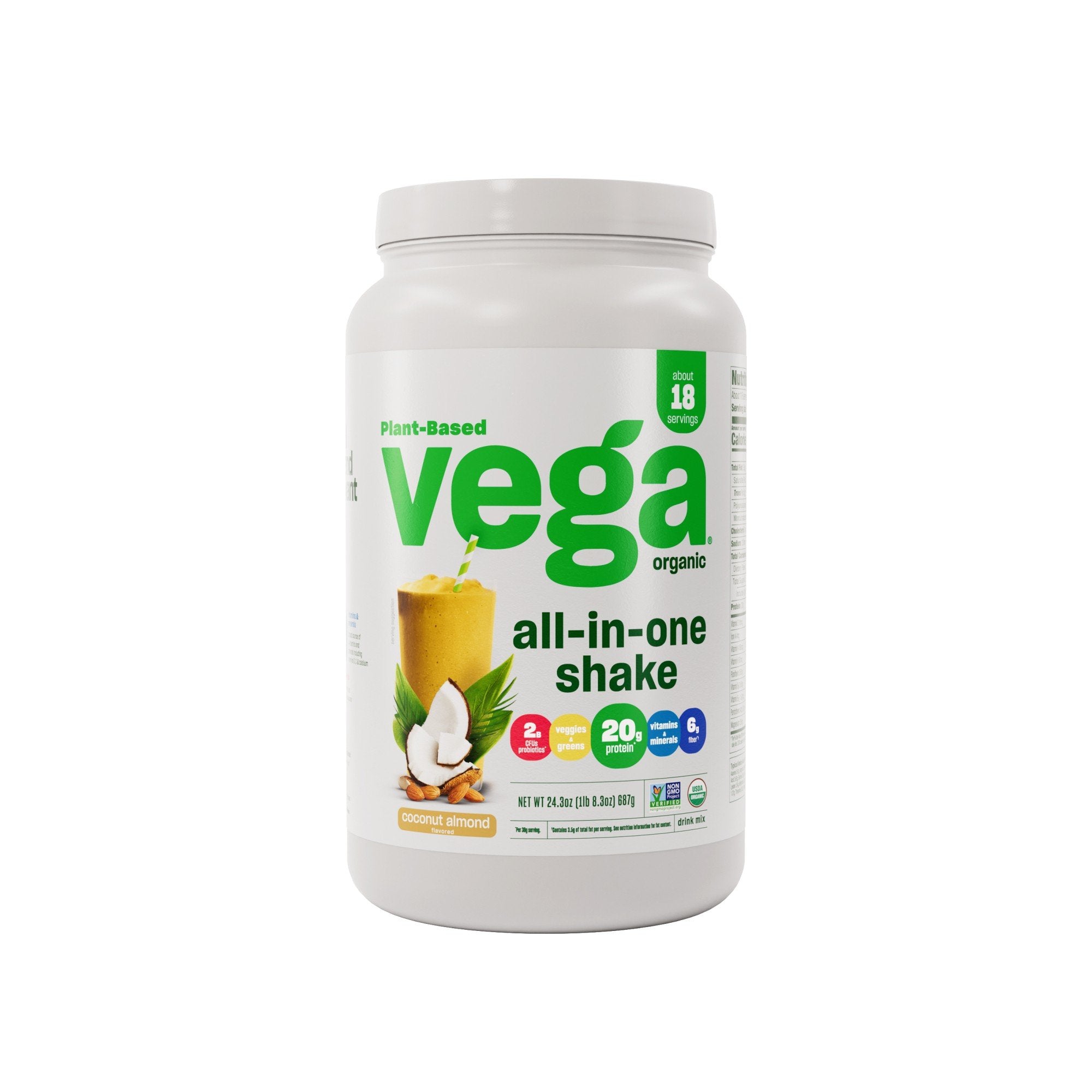 Vega Vega One Organic All-In-One Shake Coconut Almond 24.3 oz Powder