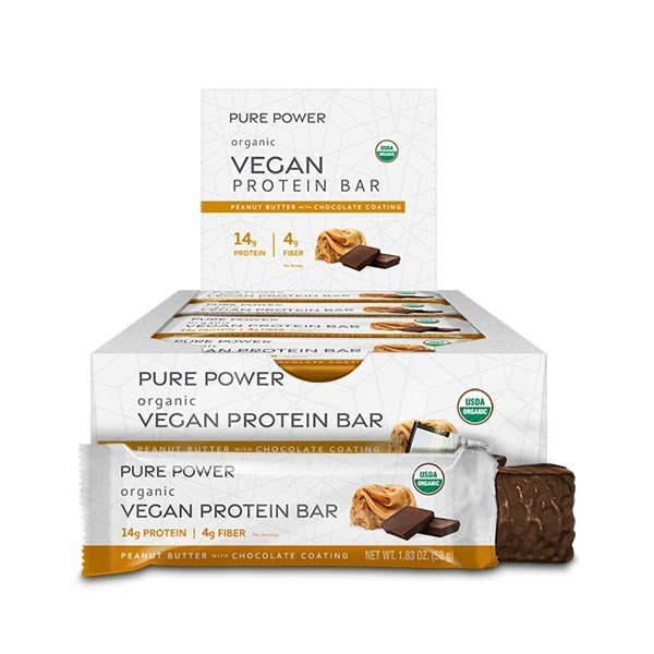 Dr. Mercola Pure Power Peanut Butter with Chocolate Coating 12 (1.83 oz) Bars Box