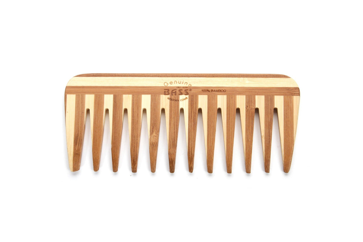 Bass Brushes Medium Bamboo Wood Comb Wide Tooth 1 Comb