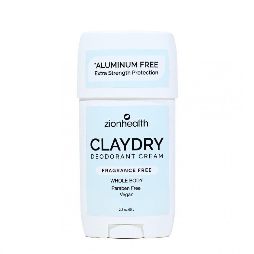 Zion Health Whole Body Deodorant Cream Stick - Fragrance Free 2.3 oz (65g) Stick