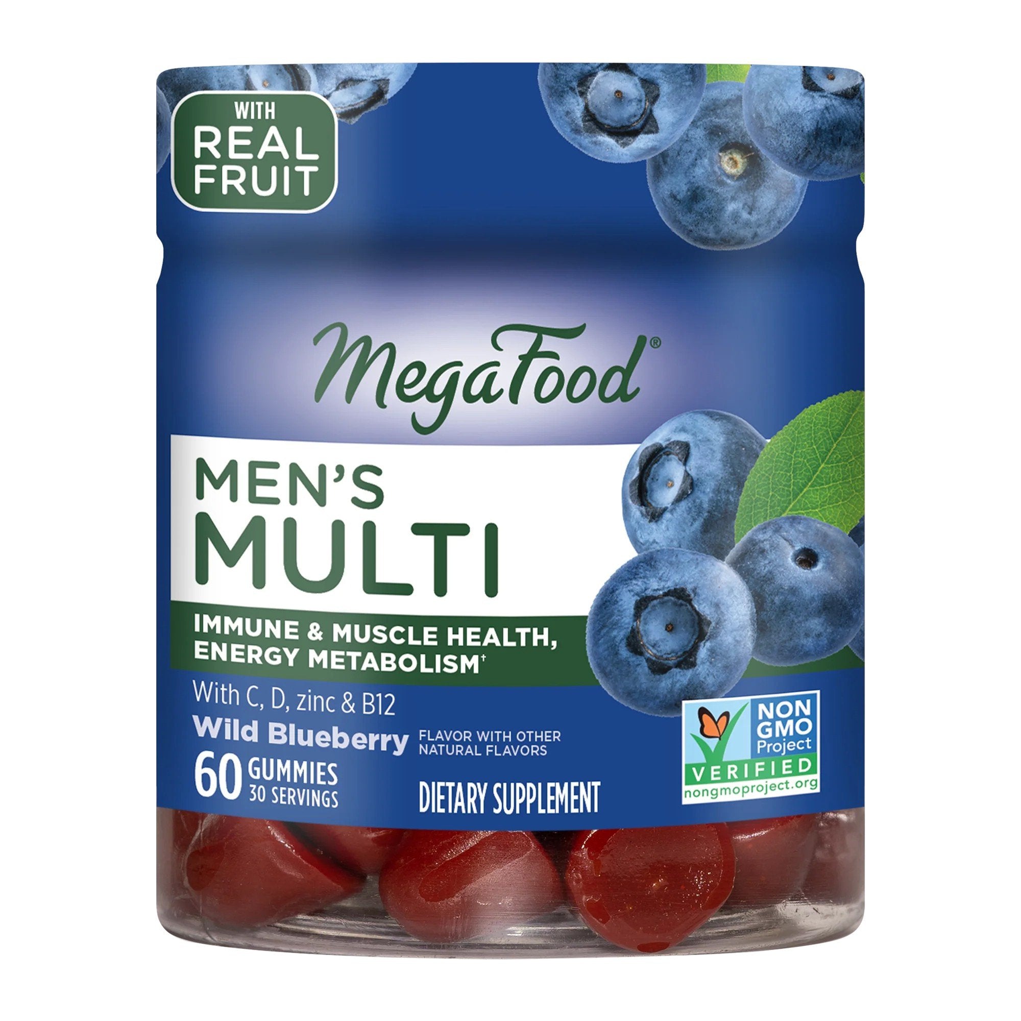 MegaFood Men's Multi Gummies Wild Blueberry 60 Gummy