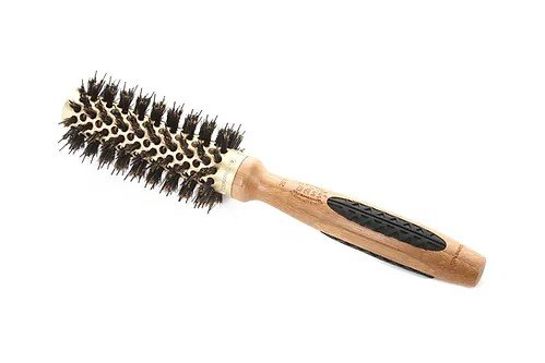 Bass Brushes Extra Small Round Brush with 100% Natural Bristle + Nylon Pins &amp; Style &amp; Condition Round - Hair Pure Bamboo Handle 1 Brush