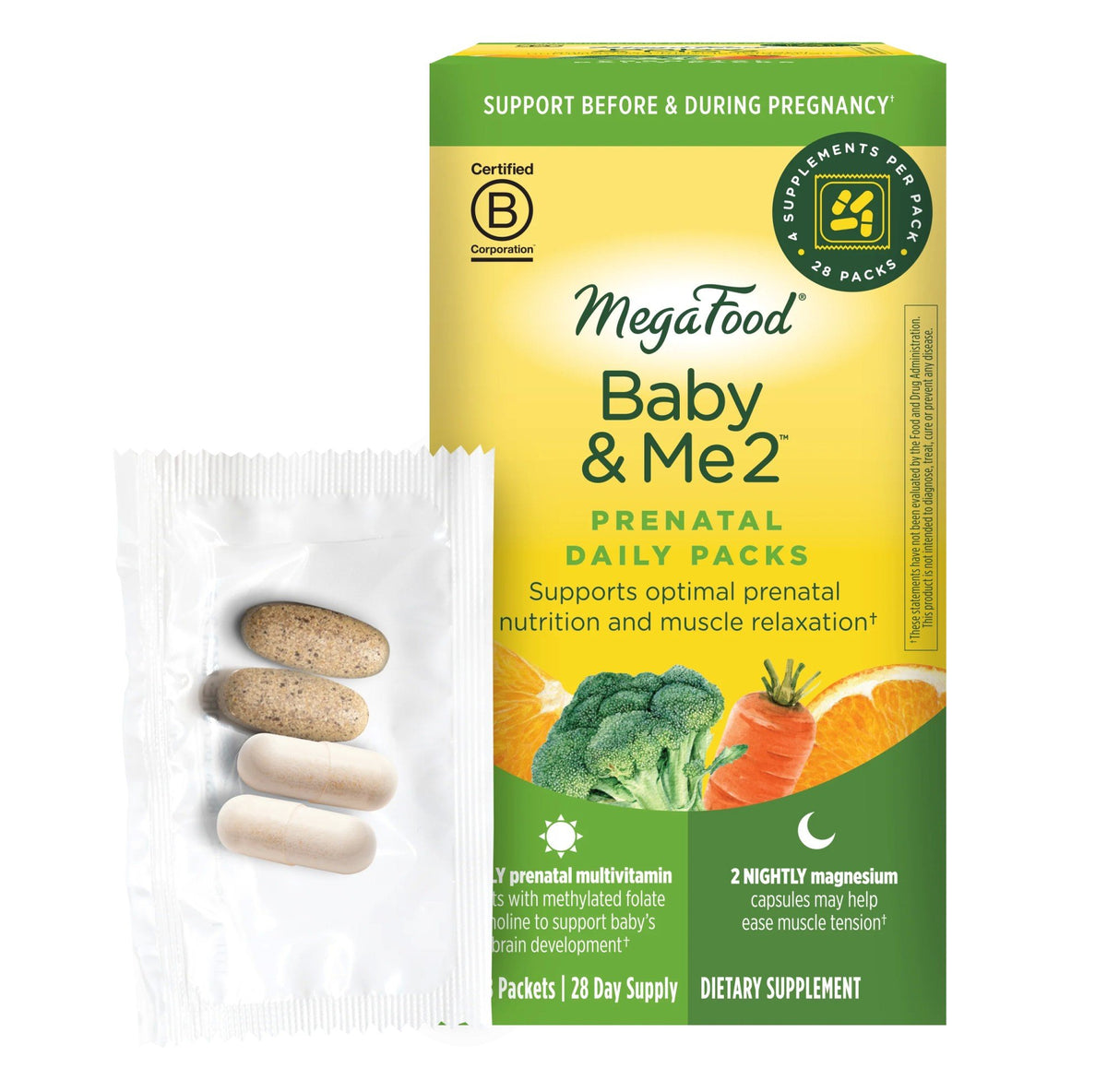 MegaFood Baby &amp; Me 2 Prenatal Daily Packs 28 Tablet and Capsule