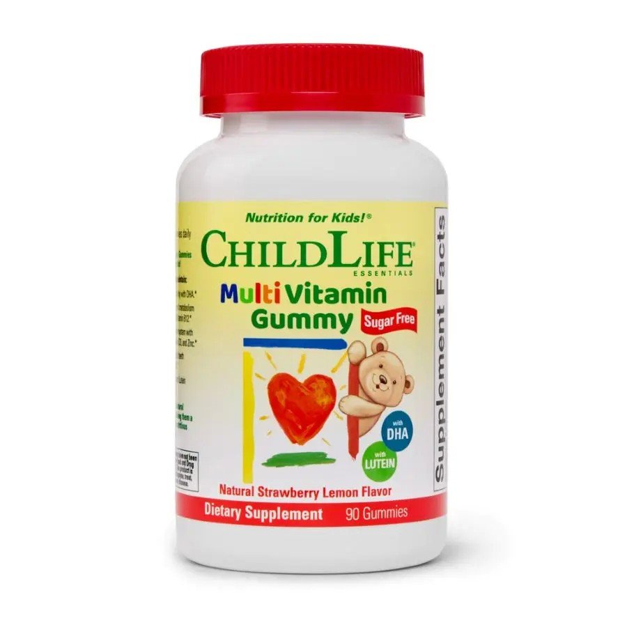 ChildLife Multi Vitamin Gummy Sugar Free Strawberry Lemon Flavor 90 Gummy