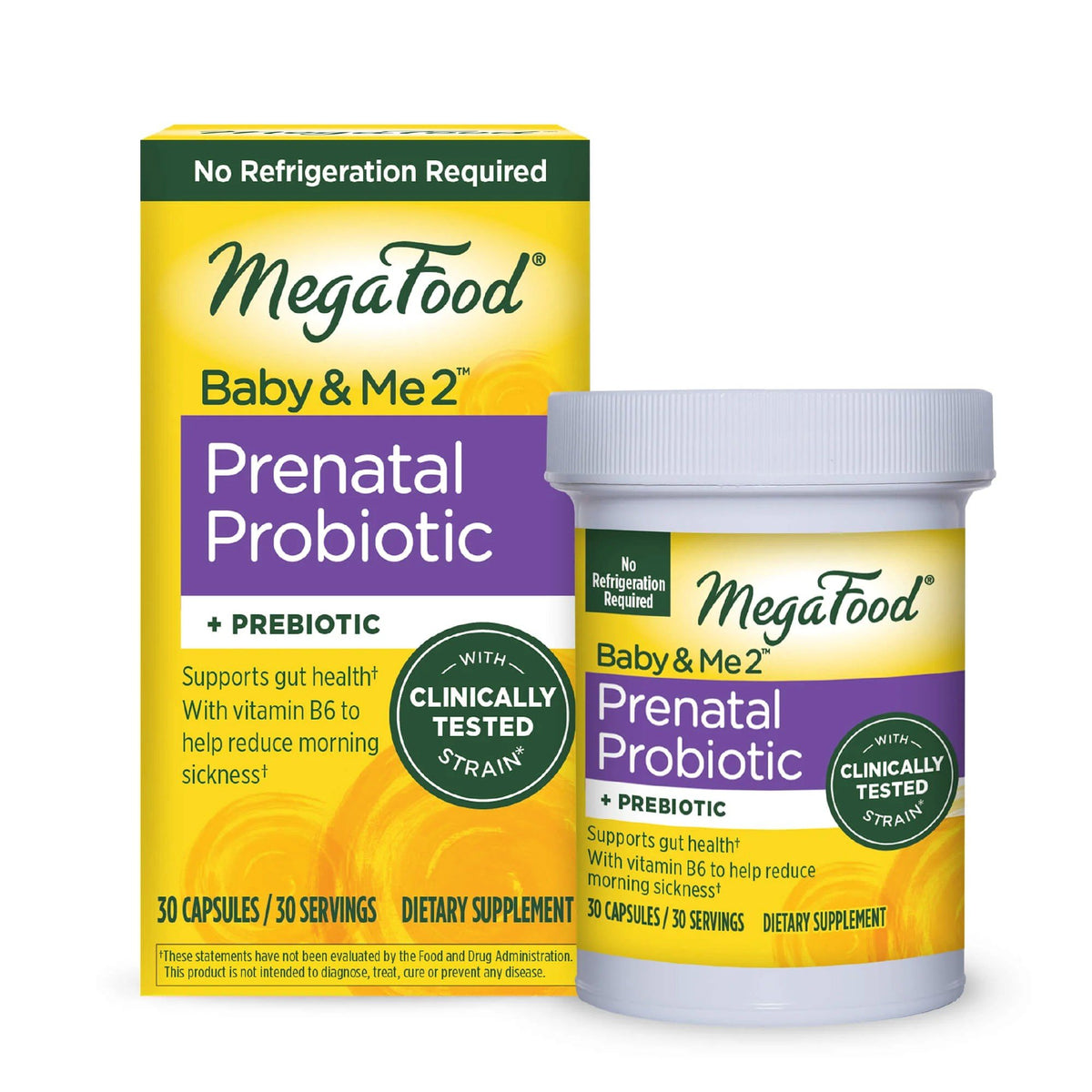 MegaFood Baby &amp; Me 2 Prenatal Probiotic + Prebiotic (Shelf Stable) 30 Capsule