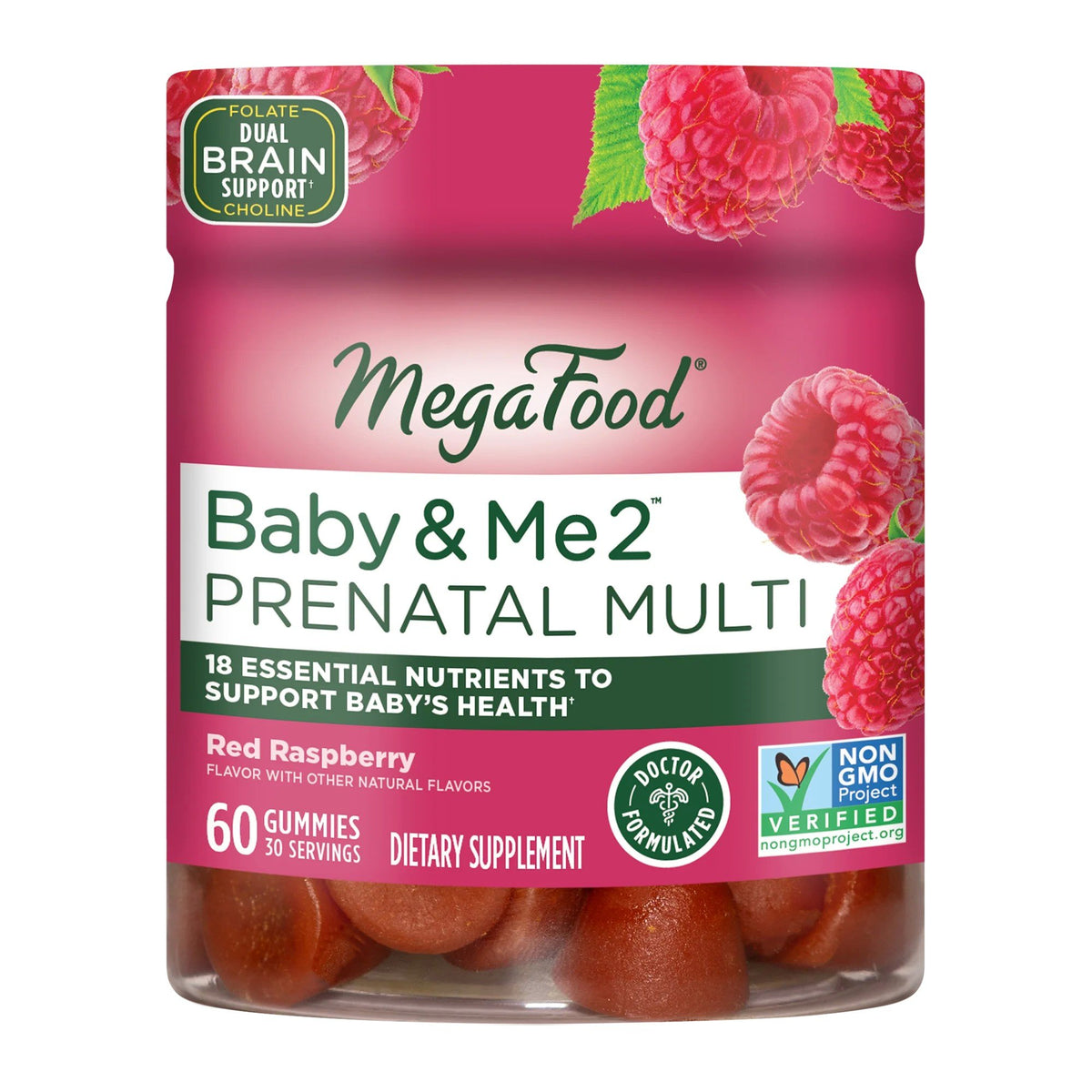 MegaFood Baby &amp; Me 2 Prenatal Multi Gummies Red Raspberry 60 Capsule