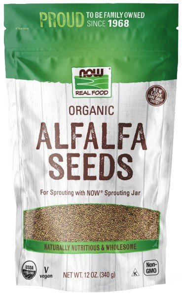 Now Foods Alfalfa Seeds for Sprouting (Certified Organic) 12 oz Seeds