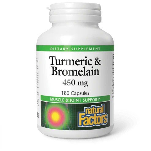Natural Factors Turmeric &amp; Bromelain 450mg 180 Capsule