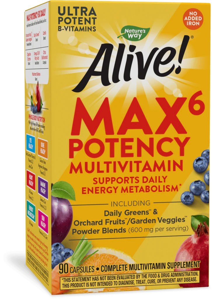 Nature's Way Alive! Max Potency Capsules (no iron added) 90 VegCap