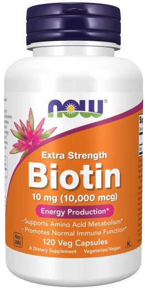 Now Foods Biotin 10 mg (10,000 mcg) Extra Strength 120 VegCap