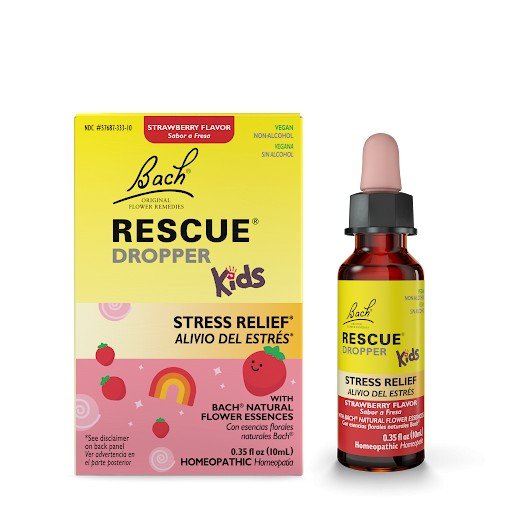 Bach Rescue Kids Stress Relief - Strawberry - Non-Alcohol - Dropper 10 mL(0.35 fl oz) Spray