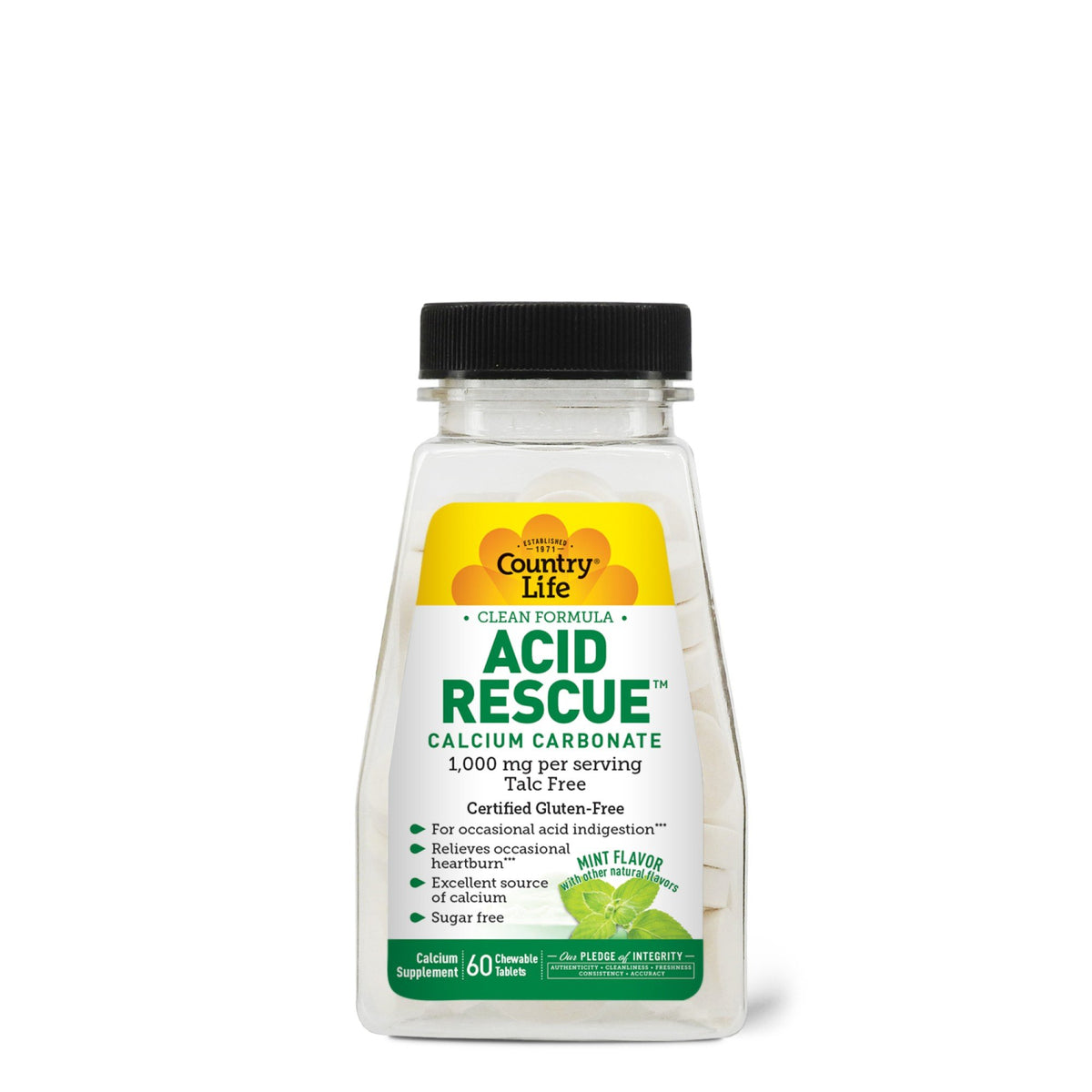 Country Life Acid Rescue Mint 60 Tablet