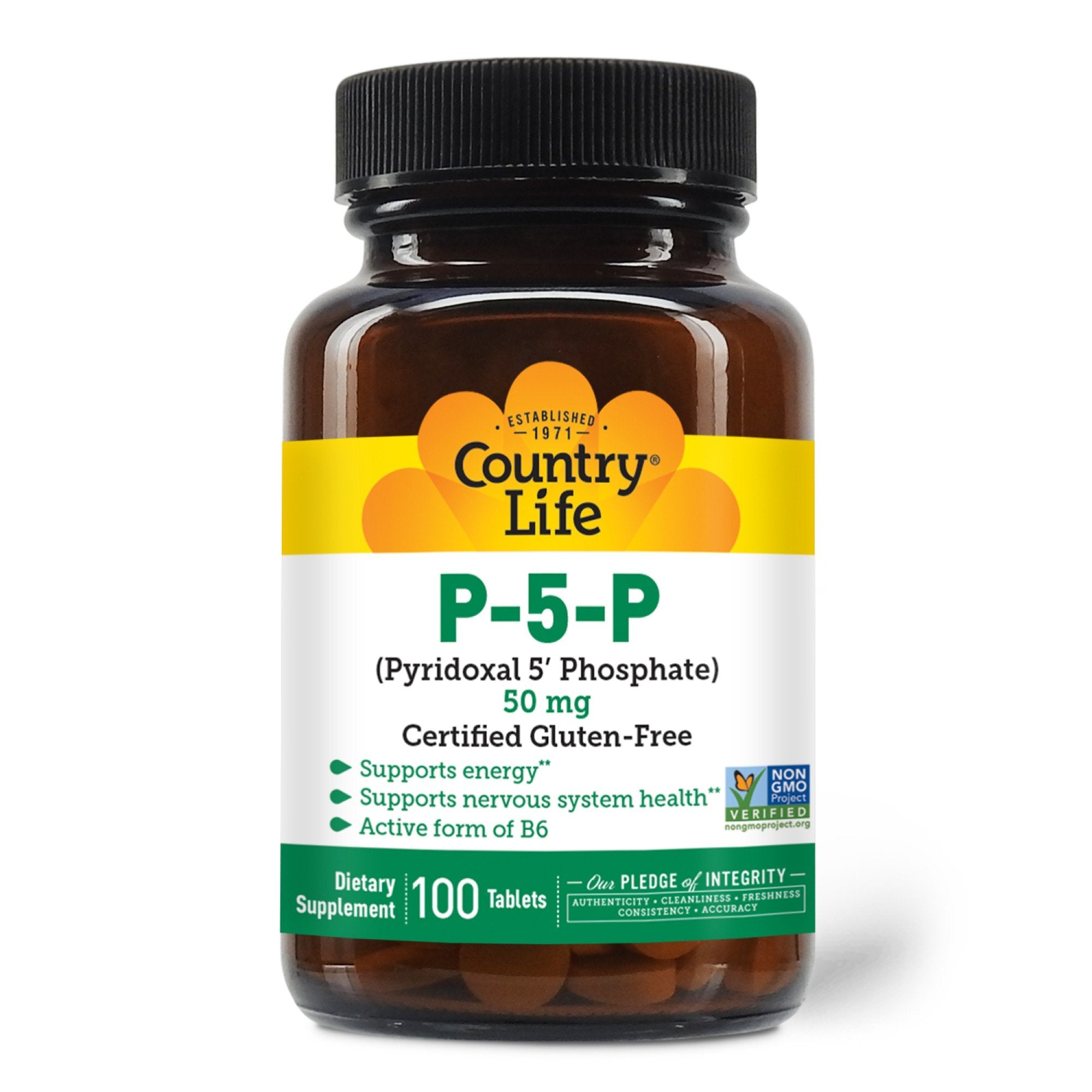 Country Life P-5-P (Pyridoxal 5' Phosphate) 50mg 100 Tablet