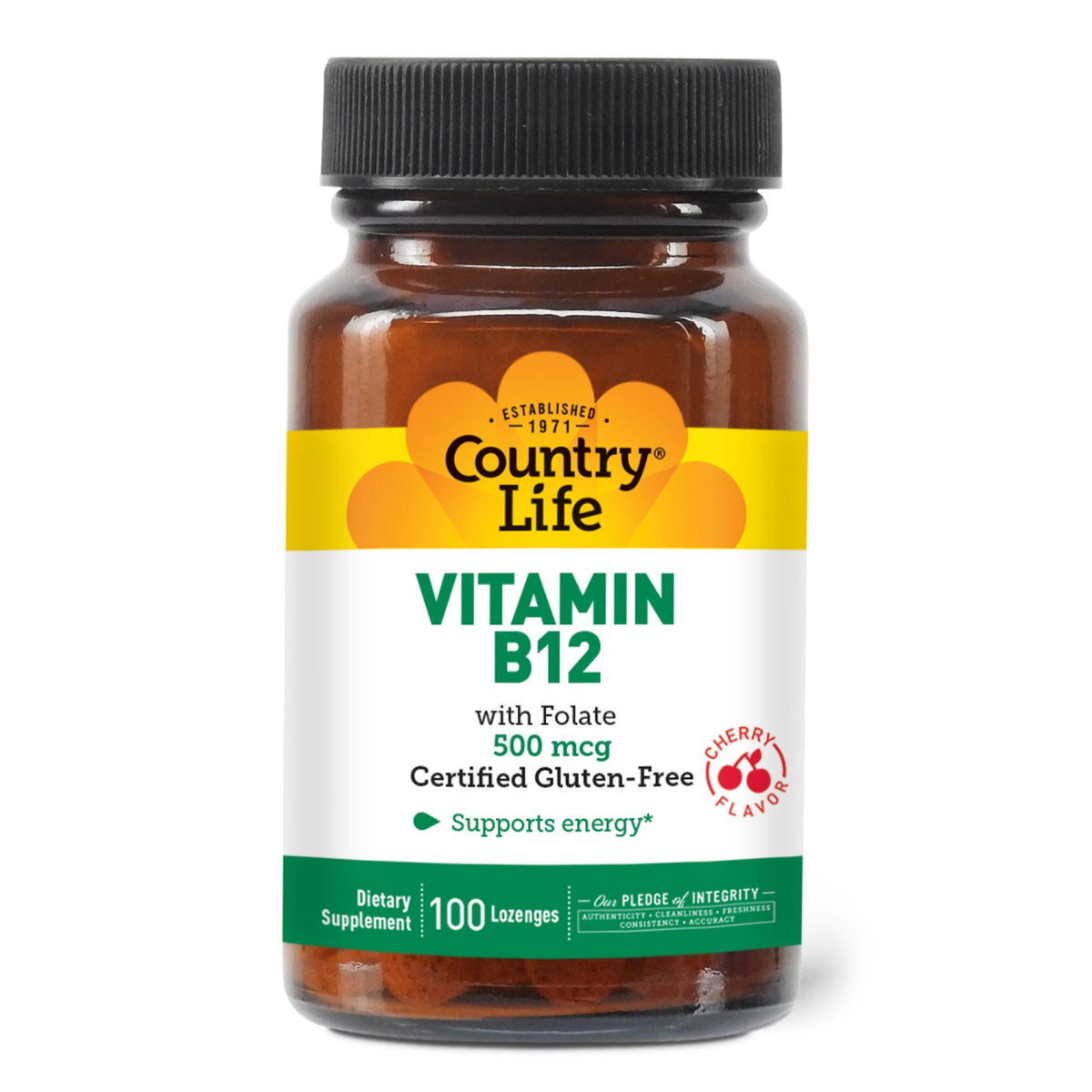 Country Life Vitamin B12 with Folate 100 Lozenge