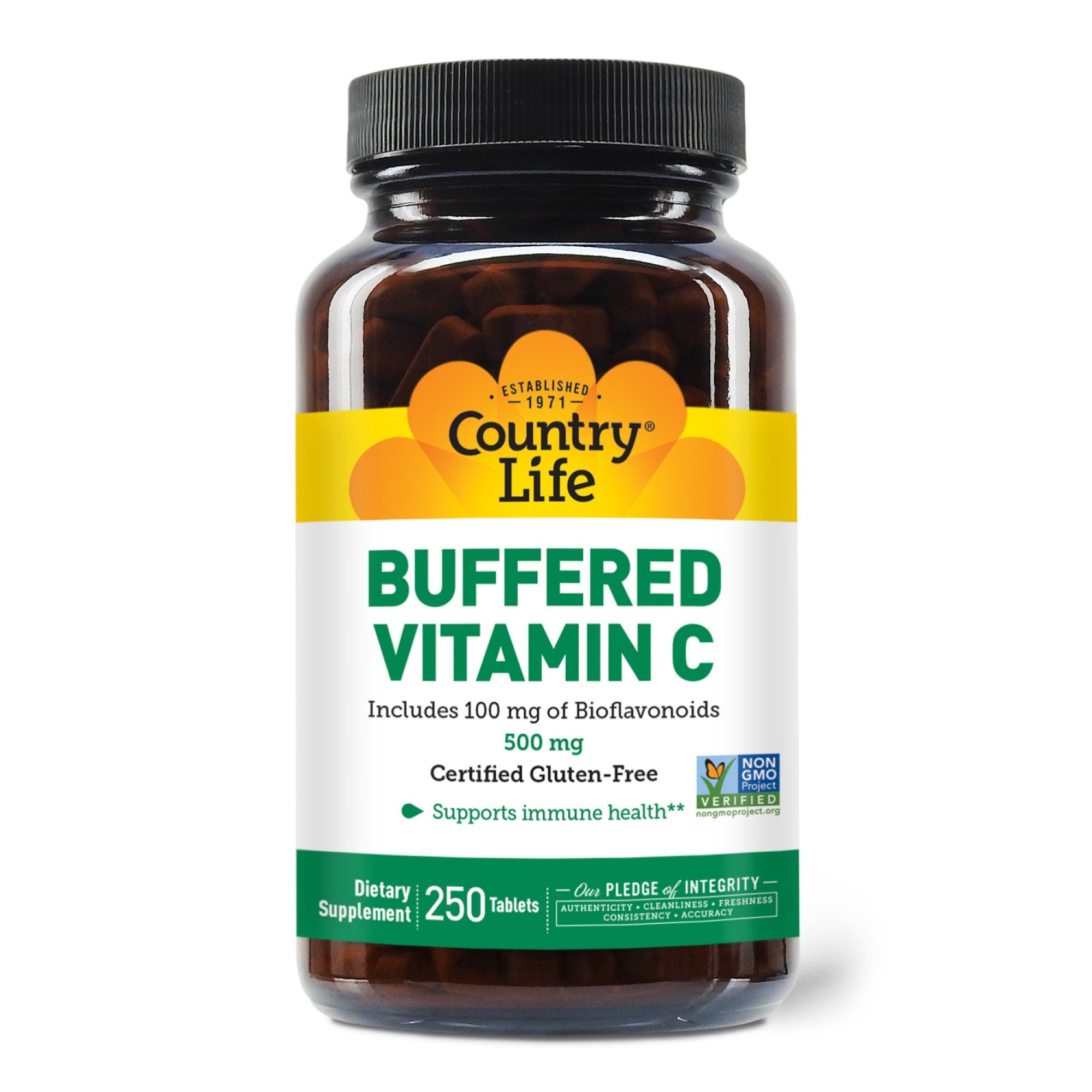 Country Life Buffered Vitamin C 500mg With Bioflavonoids 100mg 250 Tablet