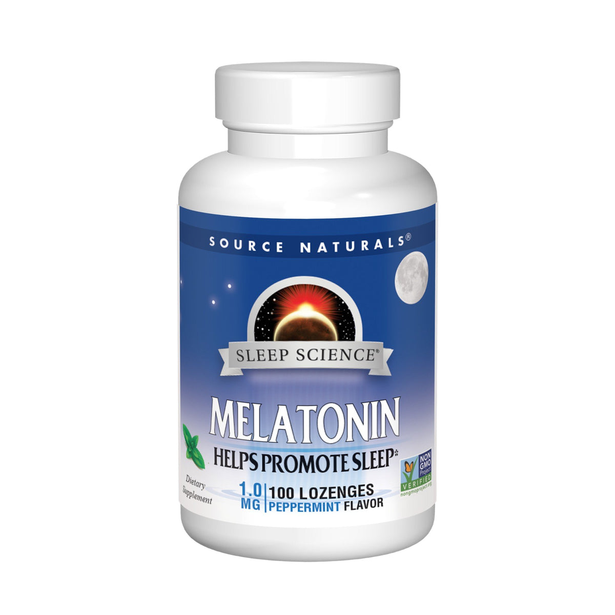 Source Naturals, Inc. Melatonin 1mg Sublingual-Peppermint 100 Lozenge