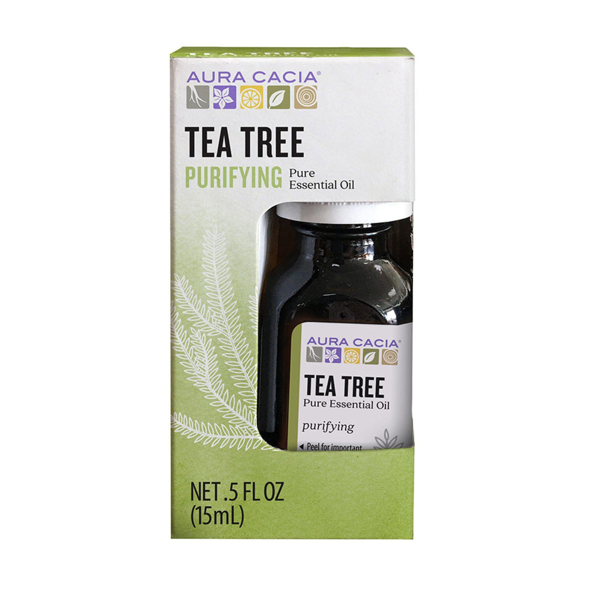 Aura Cacia Tea Tree Essential Oil, Boxed 0.5fl oz Box