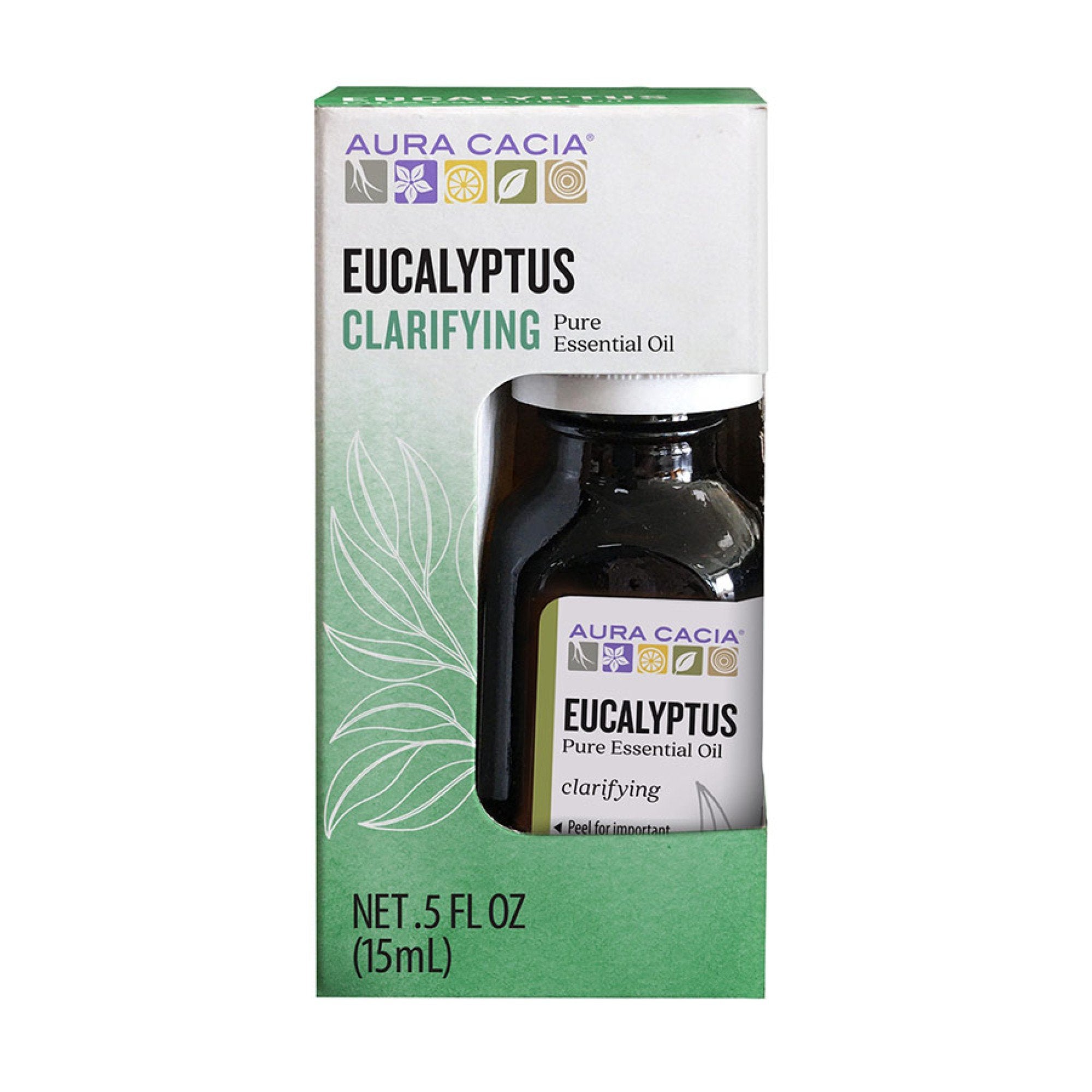 Aura Cacia Eucalyptus Essential Oil, Boxed 0.5 fl oz Container