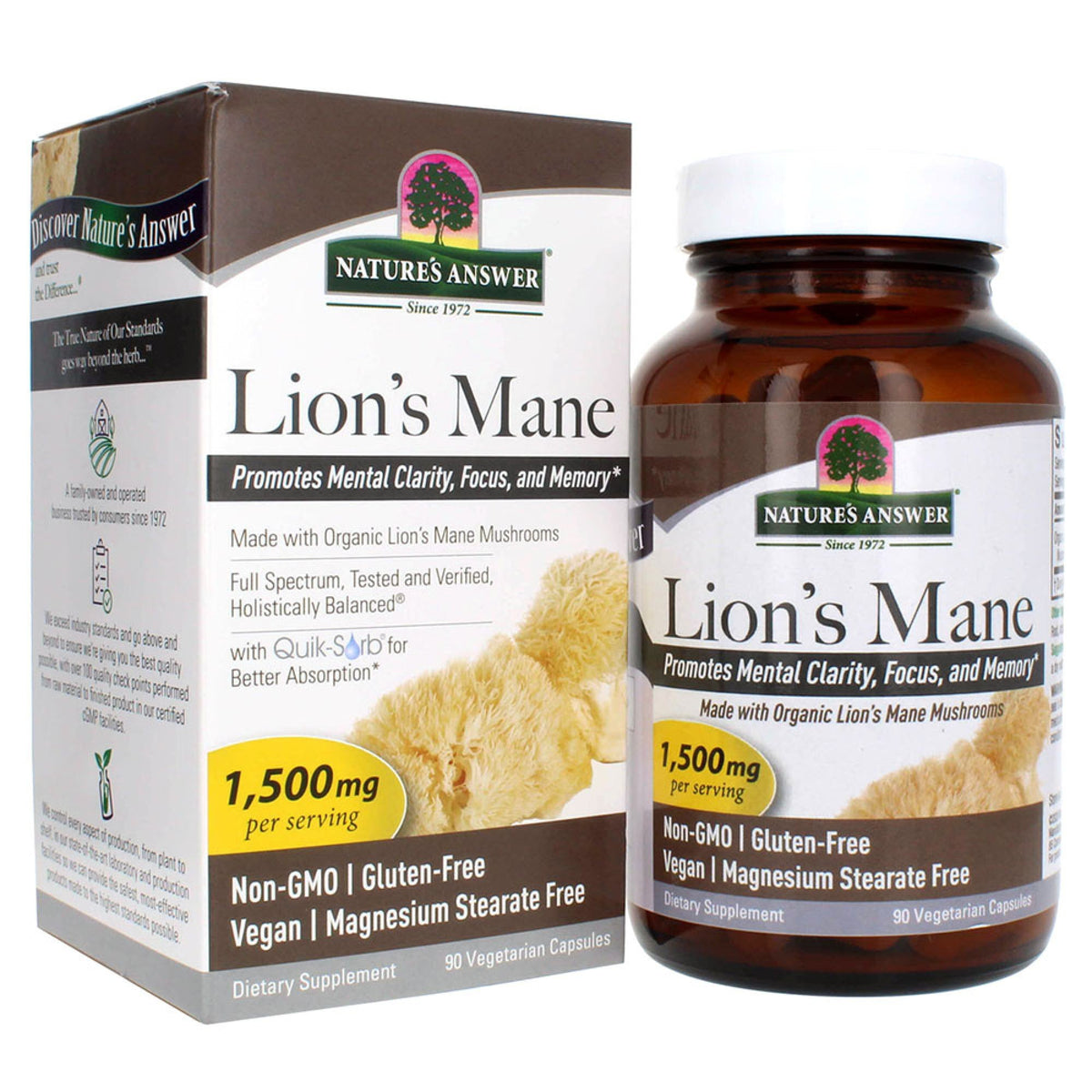 Nature&#39;s Answer Lion&#39;s Mane Organic 90 VegCap