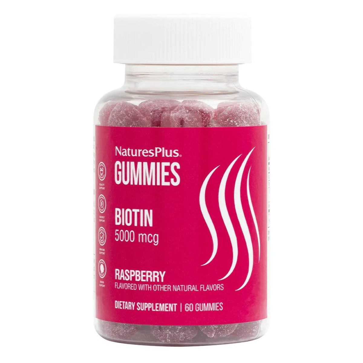 Nature&#39;s Plus Gummies Biotin-Raspberry 5000 mcg 60 Gummies