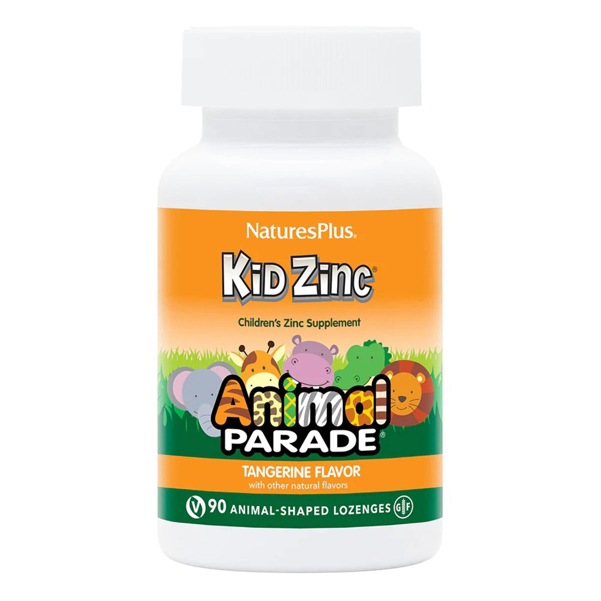 Nature&#39;s Plus Animal Parade KidZinc Tangerine Flavor 90 Lozenge