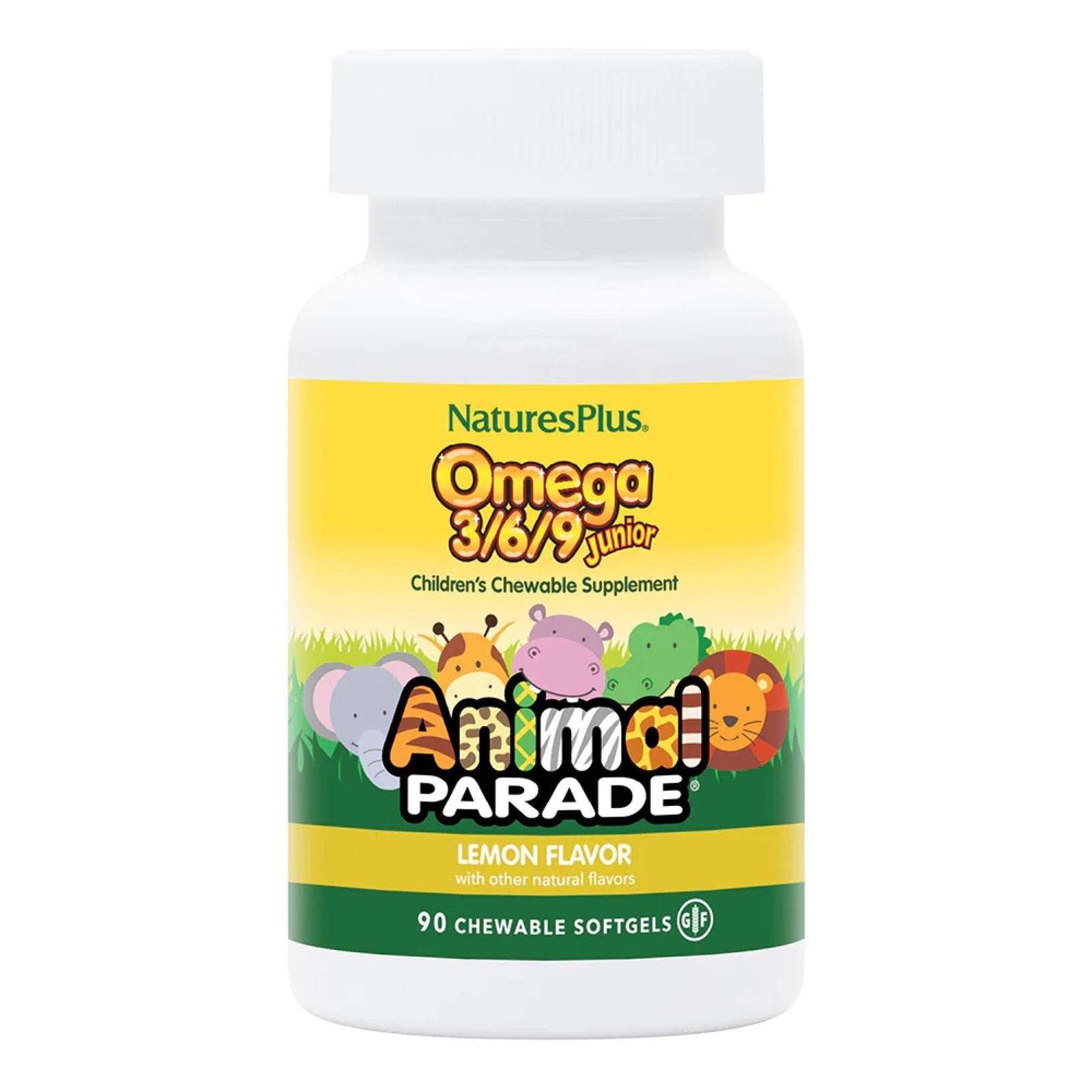 Nature's Plus Animal parade Omega 3-6-9 Junior Natural Lemon Flavor 90 Chewable Softgels