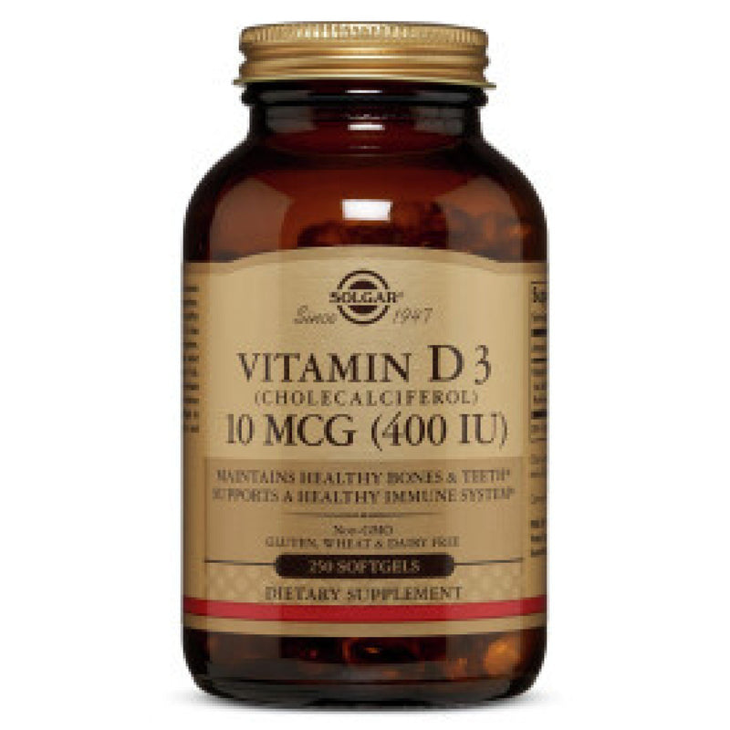 Solgar Vitamin D3 (Cholecalciferol) 10 MCG (400 IU) 250 Softgel